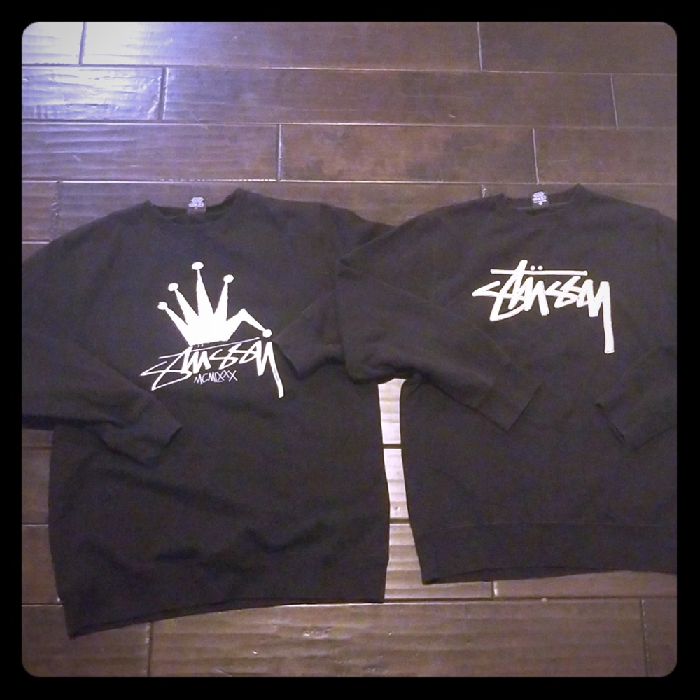 2 Vintage STUSSY Crewnecks X-XL (fits L)